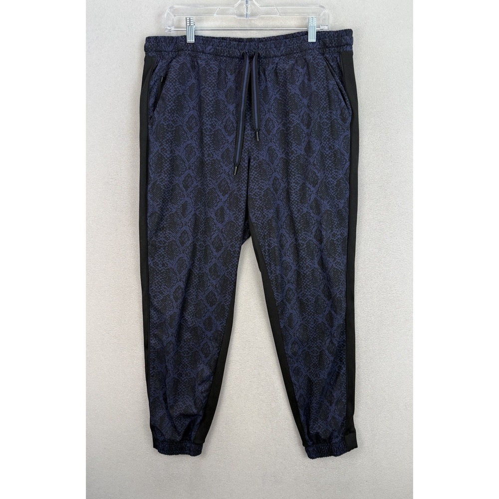 Athleta Women's Sz 16 Blue‎ Black Animal Snake Skin Prints Brooklyn Jogger